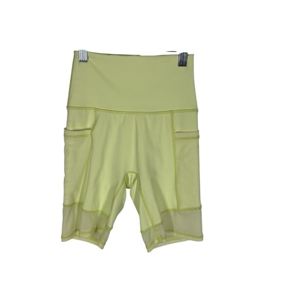 Aerie Women XS Yellow Smooth Medium Support Pockets Mesh Hi-Rise Bike Short NWT - Picture 2 of 10